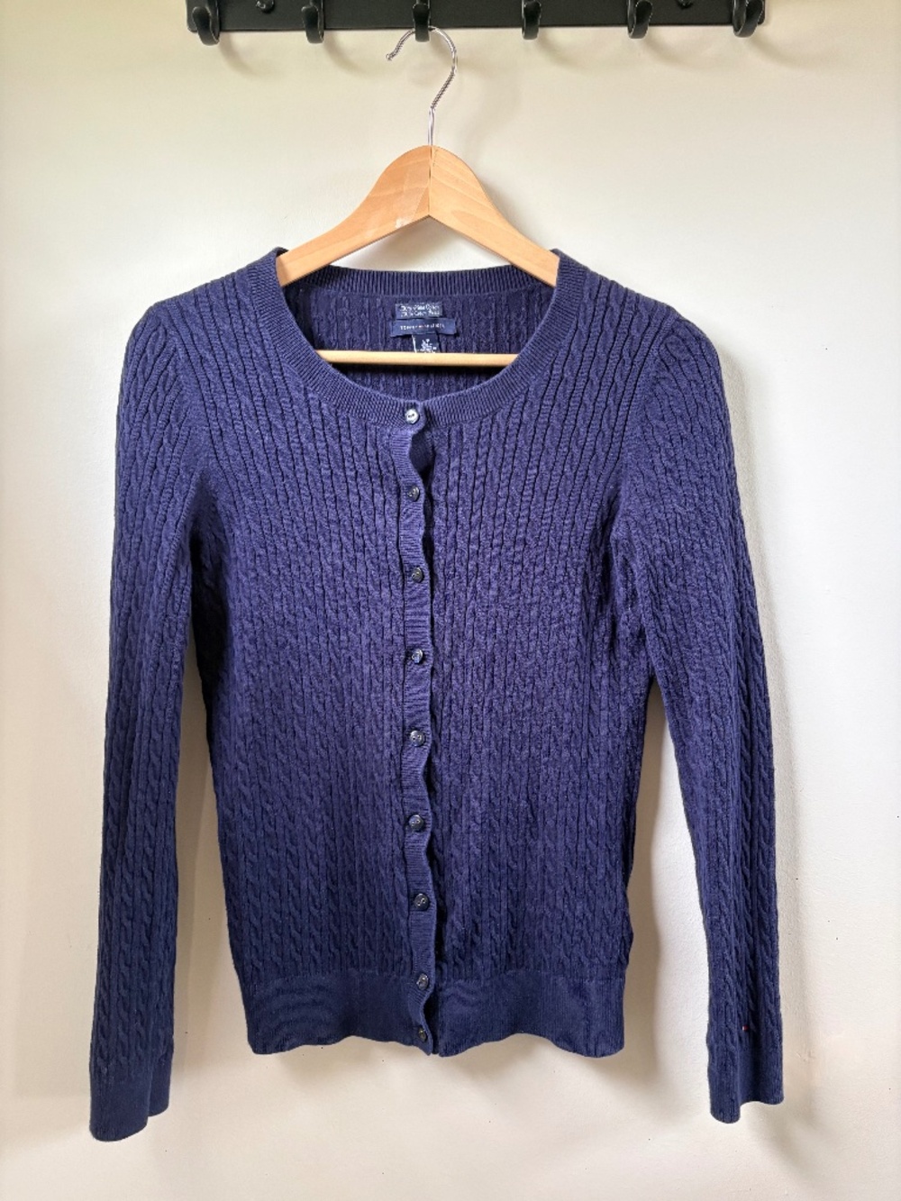 Tommy Hilfiger Cable Knit Cardigan Blue Small